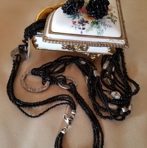 Cold water Creek black beaded necklace